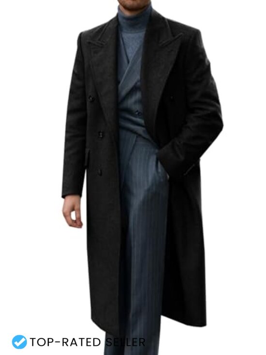 Other - Wool Blend Notched Collar Long Trench Coat Double Breasted Winter Overcoat